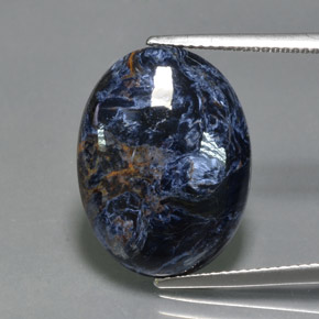 Pietersita multicolor natural de 10,42 ct, corte óvalo, opaco