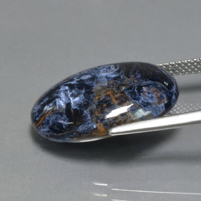 Pietersita multicolor natural de 10,42 ct, corte óvalo, opaco
