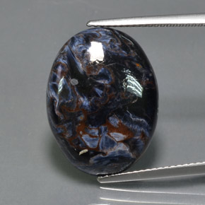 Pietersita multicolor natural de 12,34 ct, corte óvalo, opaco