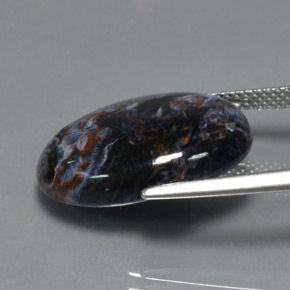 Pietersita multicolor natural de 12,34 ct, corte óvalo, opaco