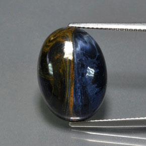 Pietersita multicolor natural de 12,27 ct, corte óvalo, opaco
