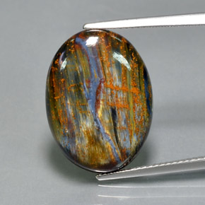 Pietersita Multicolor natural de 10.47 ct, Corte Óvalo, Opaco