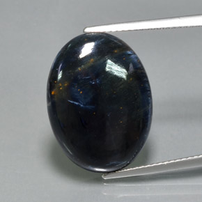 Pietersita multicolor natural de 10,70 ct, corte óvalo, opaco