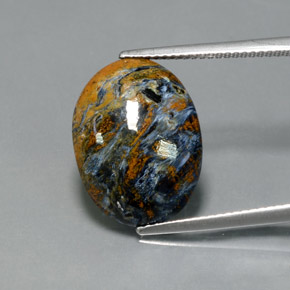 Pietersita multicolor natural de 7,33 ct, corte óvalo, opaco
