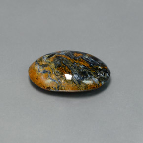 Pietersita multicolor natural de 7,33 ct, corte óvalo, opaco