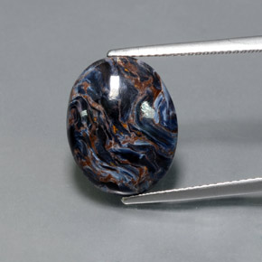 Pietersita Multicolor natural de 7.11 ct, Corte Óvalo, Opaco