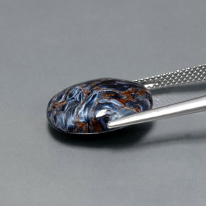 Pietersita Multicolor natural de 7.11 ct, Corte Óvalo, Opaco