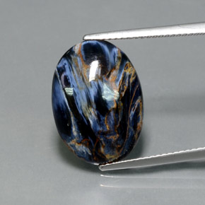 Pietersita Multicolor natural de 6.54 ct, Corte Óvalo, Opaco