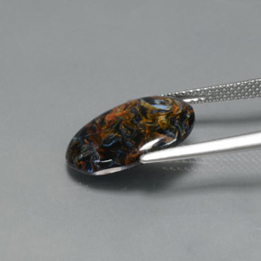 Pietersita multicolor natural de 4,67 ct, corte óvalo, opaco