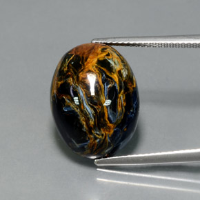 Pietersita multicolor natural de 11,81 ct, corte óvalo, opaco