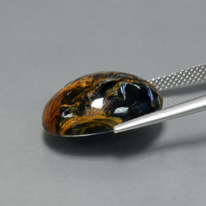 Pietersita multicolor natural de 11,81 ct, corte óvalo, opaco