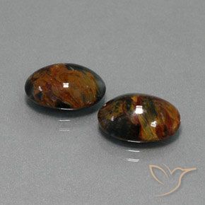 Gemas de Pietersita Multicolor natural de 9.39 ct, Ovalada, Opaco