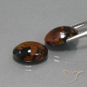 Gemas de Pietersita Multicolor natural de 9.39 ct, Ovalada, Opaco