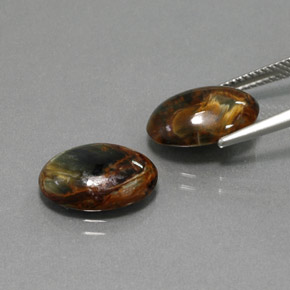 Gemas de pietersita multicolor natural de  ct, corte óvalo, opaco