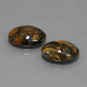 Gemas de pietersita multicolor natural de  ct, corte óvalo, opaco