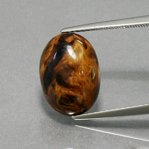 Pietersita Multicolor natural de 5.08 ct, Corte Óvalo, Opaco
