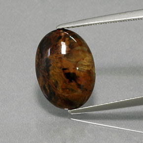 Pietersita multicolor natural de 4,18 ct, corte óvalo, opaco