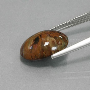 Pietersita multicolor natural de 4,18 ct, corte óvalo, opaco