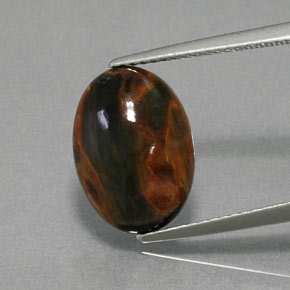 Pietersita multicolor natural de 4,54 ct, corte óvalo, opaco