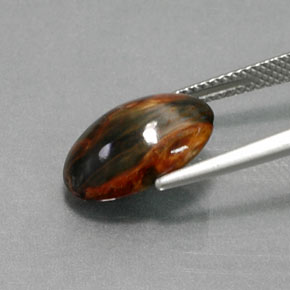 Pietersita multicolor natural de 4,54 ct, corte óvalo, opaco