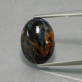 Pietersita multicolor natural de 5,20 ct, corte óvalo, opaco