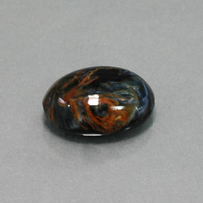 Pietersita multicolor natural de 5,20 ct, corte óvalo, opaco