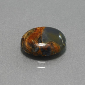 Pietersita multicolor natural de 3,60 ct, corte óvalo, opaco
