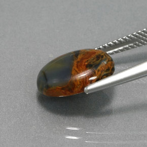 Pietersita multicolor natural de 3,60 ct, corte óvalo, opaco
