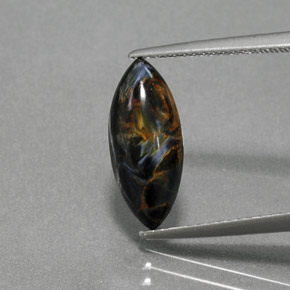 Pietersita multicolor natural de 2,26 ct, marquesa, opaco