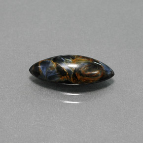 Pietersita multicolor natural de 2,26 ct, marquesa, opaco