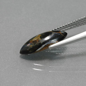 Pietersita multicolor natural de 2,26 ct, marquesa, opaco