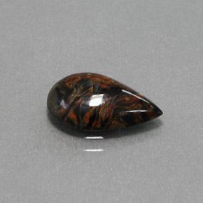 Pietersita multicolor natural de 2,14 ct, en forma de pera, opaco
