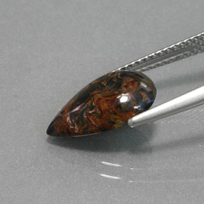 Pietersita multicolor natural de 2,14 ct, en forma de pera, opaco
