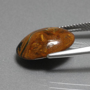 Pietersita Multicolor natural de 6.36 ct, Corte Óvalo, Opaco