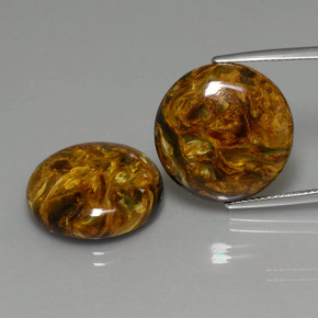 Gemas de pietersita multicolor natural de  ct, corte redondo, opaco