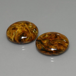 Gemas de pietersita multicolor natural de  ct, corte redondo, opaco