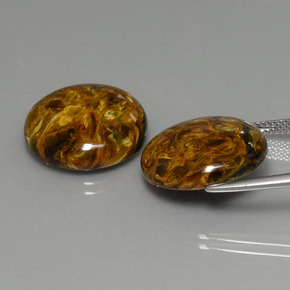 Gemas de pietersita multicolor natural de  ct, corte redondo, opaco