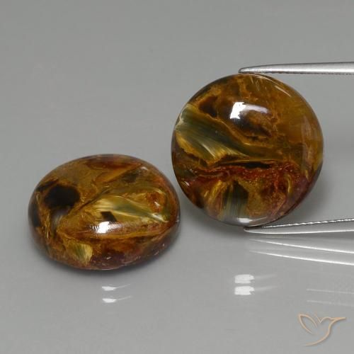 34.12ctw Natural Multicolor Pietersita, Redondo, Opaco