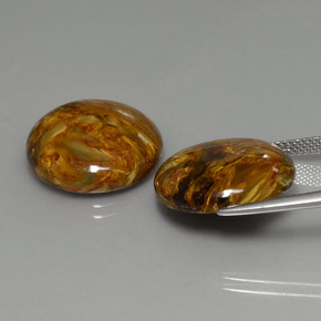 Gemas de Pietersita Multicolor natural de  ct, Corte Redondo, Opaco