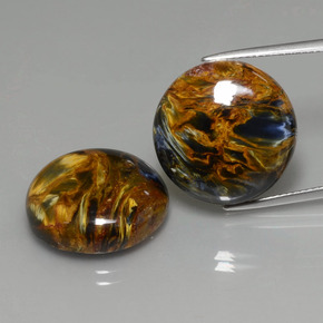 Gemas de pietersita multicolor natural de  ct, corte redondo, opaco