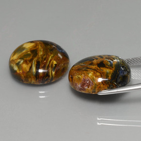 Gemas de pietersita multicolor natural de  ct, corte redondo, opaco