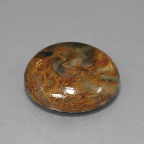 Pietersita multicolor natural de 13,41 ct, corte redondo, opaco