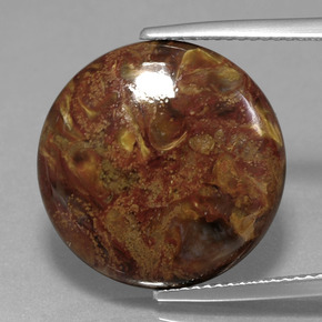 Pietersita multicolor natural de 11,89 ct, corte redondo, opaco