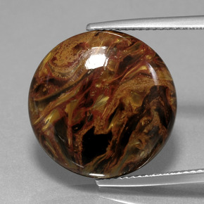 Pietersita Multicolor natural de 14.65 ct, Corte Redondo, Opaco
