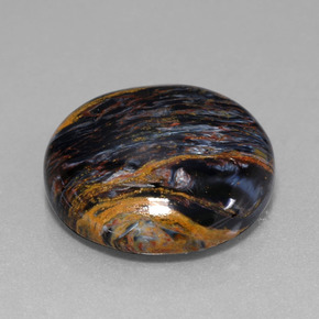 Pietersita multicolor natural de 13,82 ct, corte redondo, opaco
