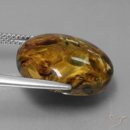 Pietersita Multicolor natural de 15.32 ct, Redondo, Opaco