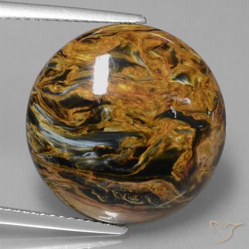 15.19ct Natural Multicolor Pietersita, Redondo, Opaco