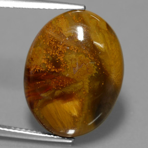 Pietersita multicolor natural de 12,64 ct, corte óvalo, opaco