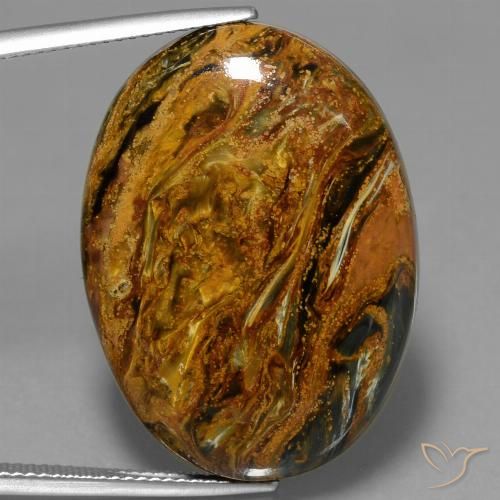 34.44ct Natural Multicolor Pietersita, Ovalada, Opaco