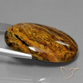 Pietersita Multicolor natural de 34.44 ct, Ovalada, Opaco